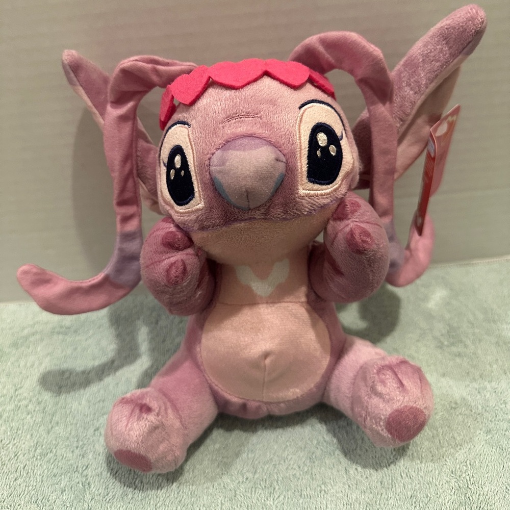 Disney Angel with Hearts Headband 8" Valentine's Day Plush Lilo & Stitch NEW NWT